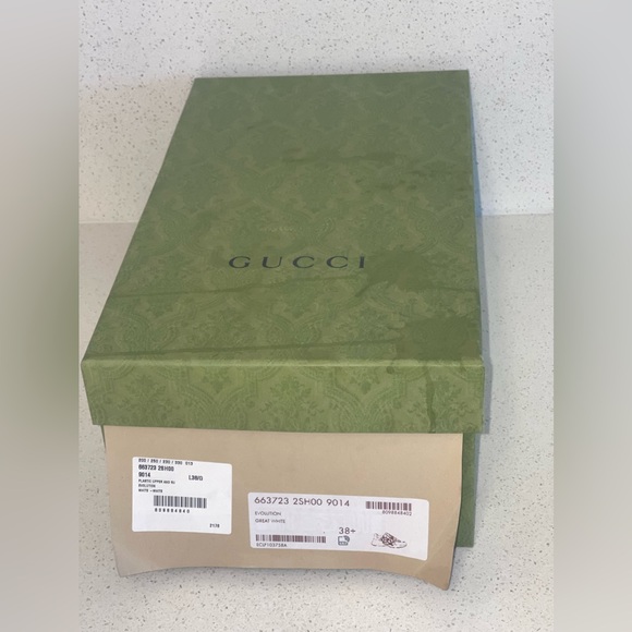 NEW Gucci Women White Rhyton Cat Eye Sneakers EU 38.5 RETAIL $930 - Picture 13 of 14